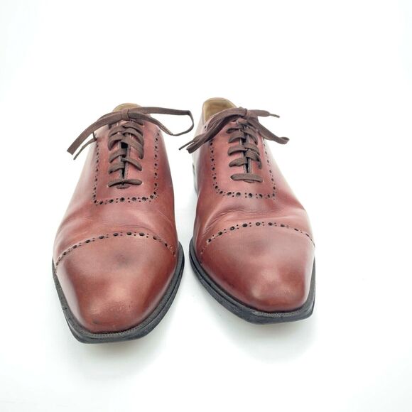Romano Martegani Boutique Line Burgundy Brown Oxford Lace Leather Mens 8.5 Shoes main image 9